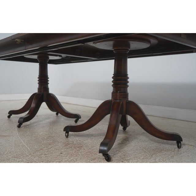 Theodore Alexander Double Pedestal Mahogany Dining Table For Sale In Philadelphia - Image 6 of 18