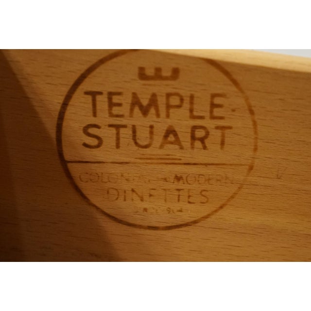 Temple Stuart Solid Hard Rock Maple Colonial Early American 44" Buffet W. Display Hutch - Rockport Finish For Sale - Image 9 of 15