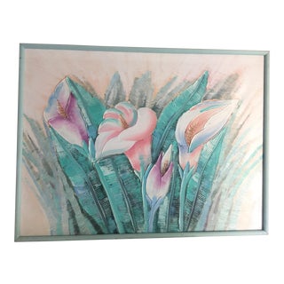 Callalily Still Life Oil Textural Painting For Sale