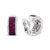 Early 21st Century 18K White Gold and Black Rhodium Plated 3/4 Cttw Round Diamonds and 1mm Round Red Ruby Huggie Hoop Earrings, A Pair For Sale - Image 5 of 7
