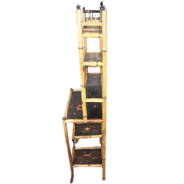 A mid 19th century bamboo etagere in the style of Napoleon III. This etagere is very complex with numerous levels of...