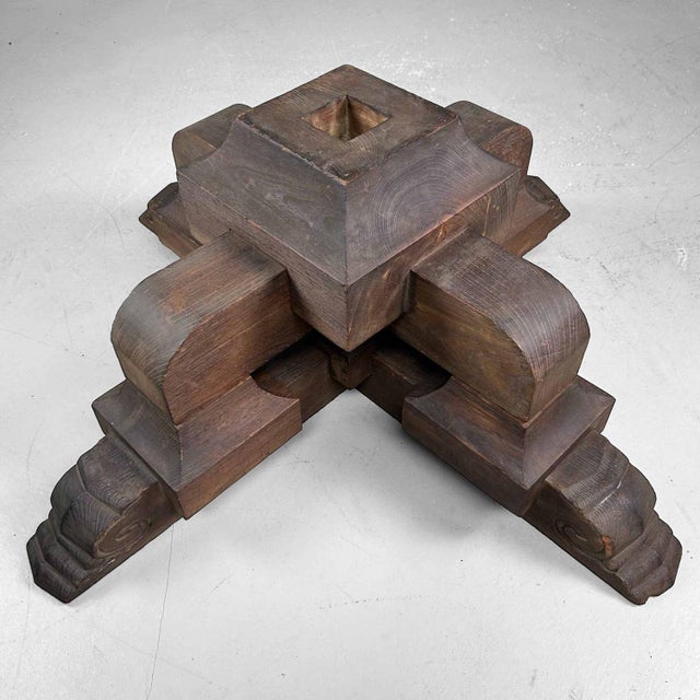 Antique Japanese Wooden Pedestal, 1890s For Sale - Image 11 of 18