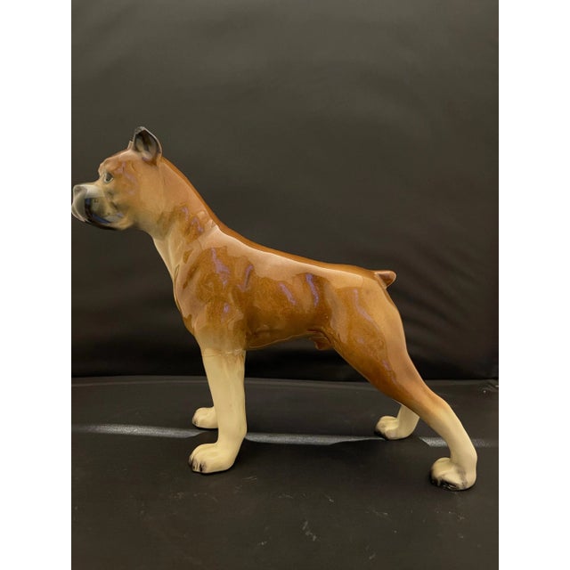 Figurative German Porcelain Figure of a Boxer Dog, Early 20th Century For Sale - Image 3 of 7