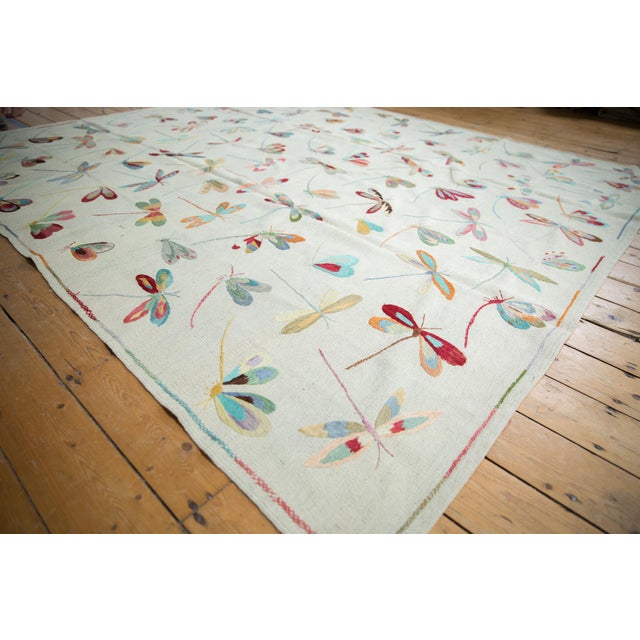 Textile New Pakistani Mixed Weave Pictorial Kilim Design Rug - 8'2" X 9'3" For Sale - Image 7 of 12