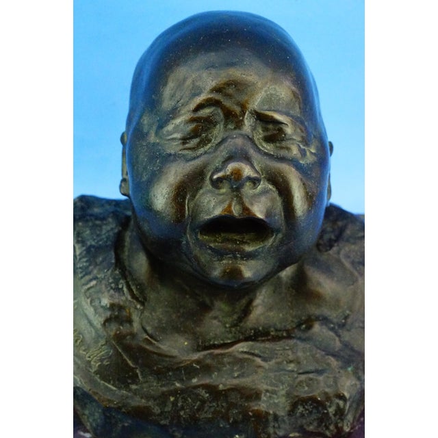 Pietro Ceccarelli, Bust of Newborn Baby First Cry, 1890s, Bronze and Marble For Sale - Image 13 of 18