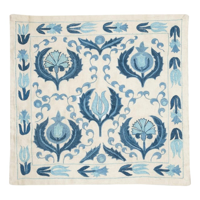 20"x20" 100% Silk Cushion Cover. Embroidered Pillowcase. Handmade Lace Pillow For Sale