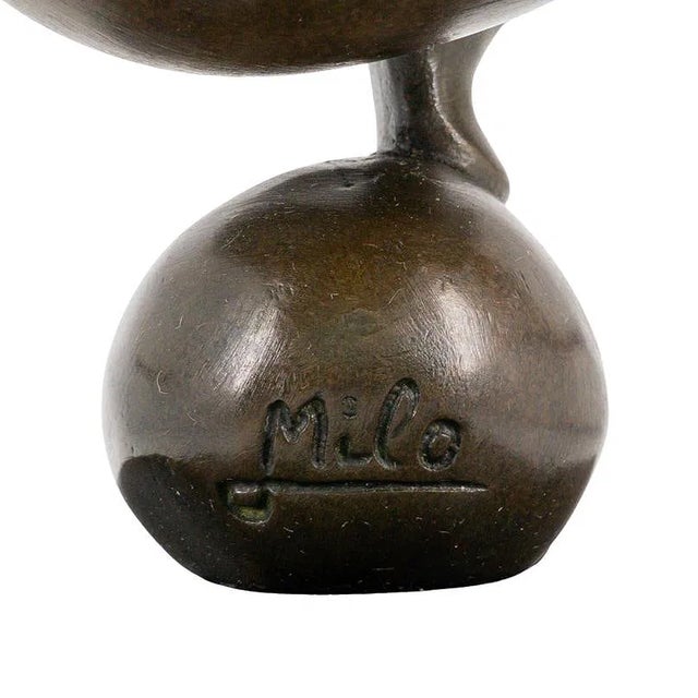 Metal 1980s Miguel Fernandez Lopez (Milo) a Nude Bronze Acrobat Balancing on a Ball For Sale - Image 7 of 7