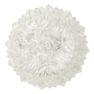 Vintage Round Floral Glass Ceiling Light, 1960s For Sale