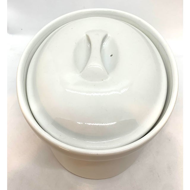 Traditional 1970s Porcelain Covered Baking, Serving ,Soufflé Dish For Sale - Image 3 of 4