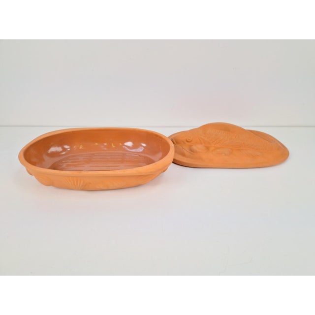1970s Vintage Terracotta Fish Baking Dish by Romertopf, Germany 1970 For Sale - Image 5 of 11
