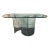 1970s Vintage Modern Curved Glass Oval Console Table with Dual Pedestal Bases For Sale