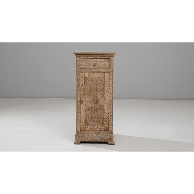 1900s French Oak Bedside Table With Drawer For Sale - Image 16 of 18