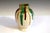 Awaji Pottery vase with alternating serendipitous drips of green, khaki, and brown against an oatmeal ground. Nice Wabi...