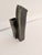 Handcrafted sculptural studio pottery double bud vase featuring an architectural twin-column form with two asymmetrical...