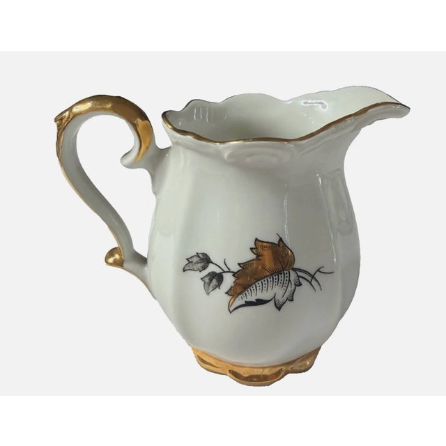 White Mid 20th Century Porcelain Coffee Service Gold Rim Bareuther Waldsassen Bavaria-Germany 24k Gold - 15 pcs For Sale - Image 8 of 12