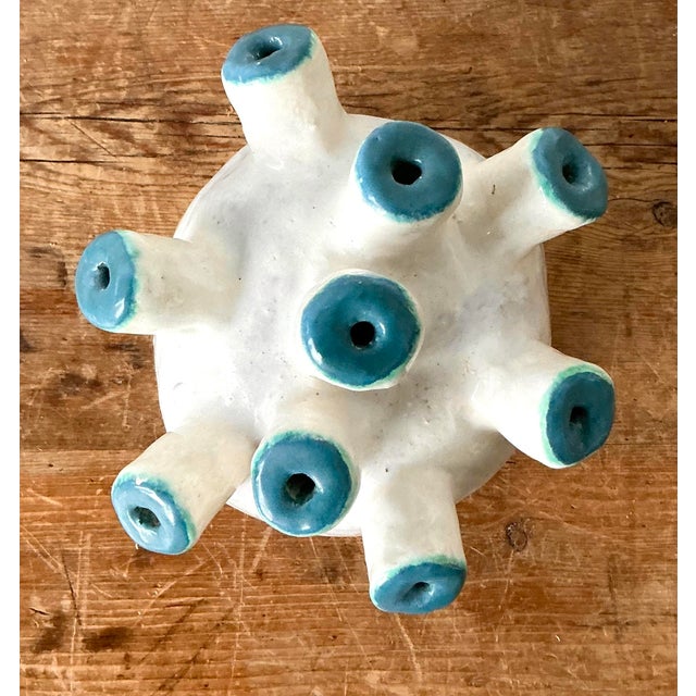 Ceramic Vintage Boho Original Studio Pottery Biomorphic Vase For Sale - Image 7 of 8