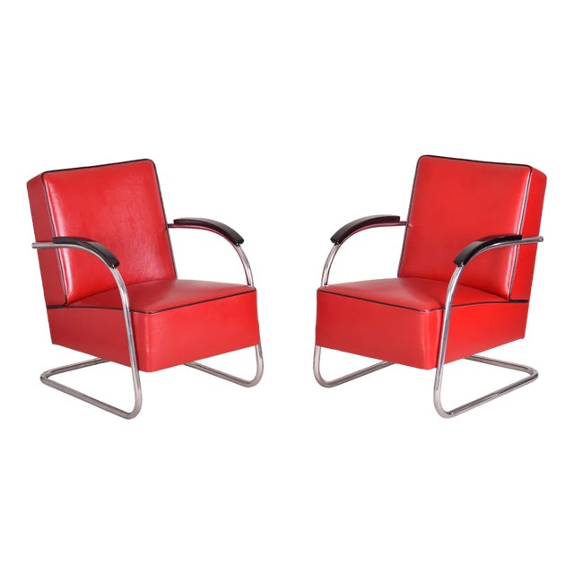 Set of Vintage Bauhaus Armchairs from Mücke Melder, 1930s For Sale
