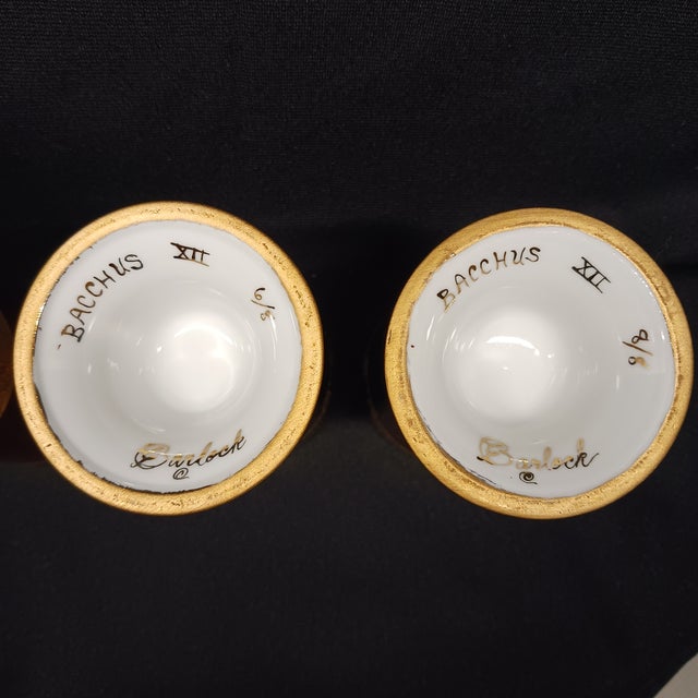 Rare 1994 Carolyn Barlock Fine Porcelain "Bacchus" Wine Chalices - Numbered Set of 4 For Sale - Image 6 of 13