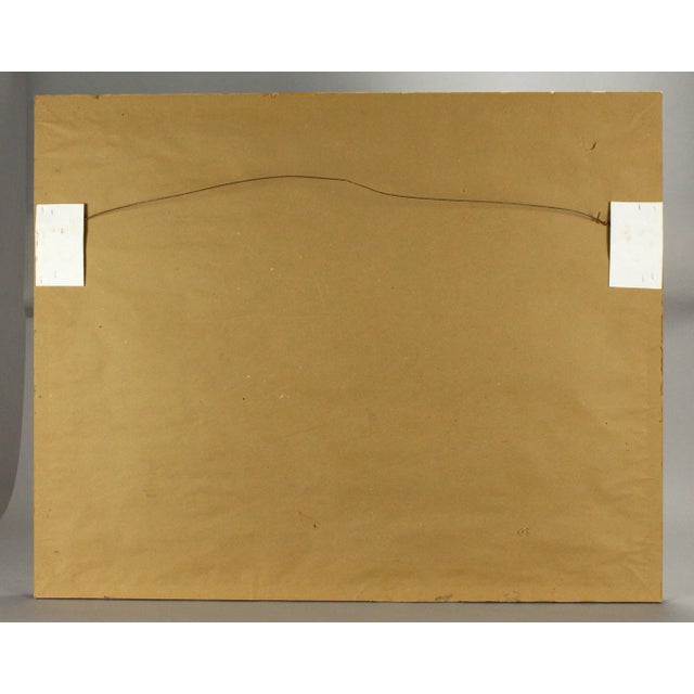 Glass Antique De Marcillac French Gouache and Watercolor Painting of a Stage Coach & Windmill For Sale - Image 7 of 8