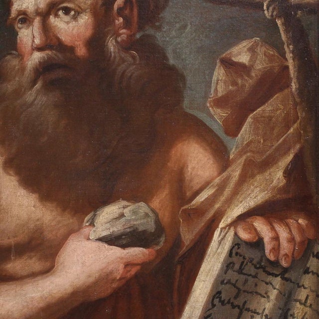 Religious Artist, Penitent Saint Jerome, 1640, Oil on Canvas, Framed For Sale - Image 12 of 15