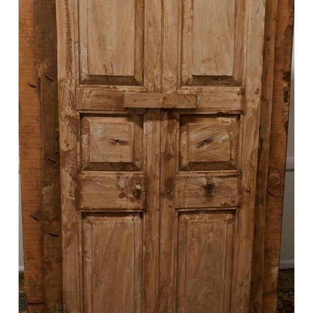 Brown Anglo Indian Painted Doors in Original Frame, 1880s For Sale - Image 8 of 11