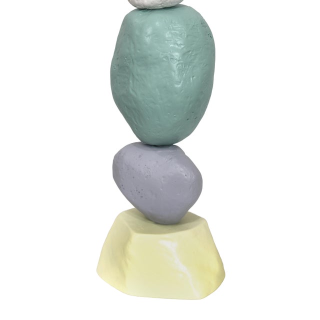2020s Palm Springs Totem 1 - Modern Unique Muted Tone Abstract Playful Resin Sculpture Original Artwork by Nayla Saroufim For Sale - Image 5 of 9