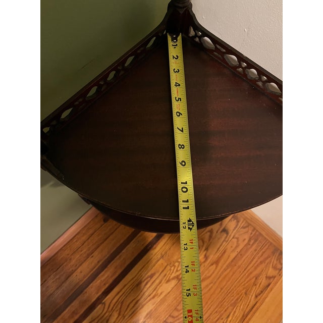 1950s Petite Faux Bamboo Wood Corner Shelf Chinoiserie Chairish