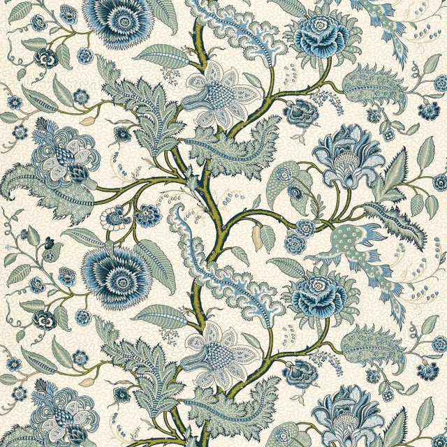 French Sample - Schumacher Sinhala Sidewall Wallpaper in Sky For Sale - Image 3 of 3