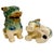 Ceramic Late 20th Century Pair of Green & Blue Glazed Ceramic Foo Dog Figurines For Sale - Image 7 of 9
