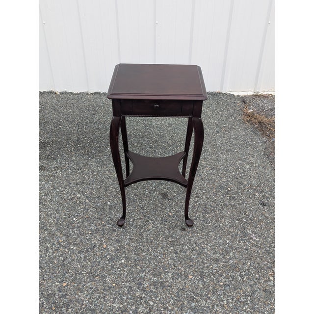 Traditional Vintage Mahogany Drinks Accent Side Table With Wood Gallery For Sale - Image 3 of 9