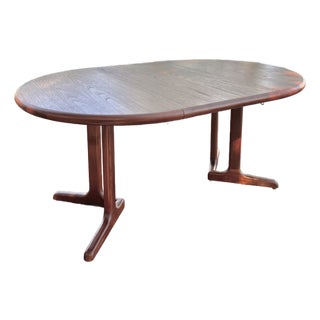 Mid Century Nordic Modern Teak Extendable Dining Table For Sale