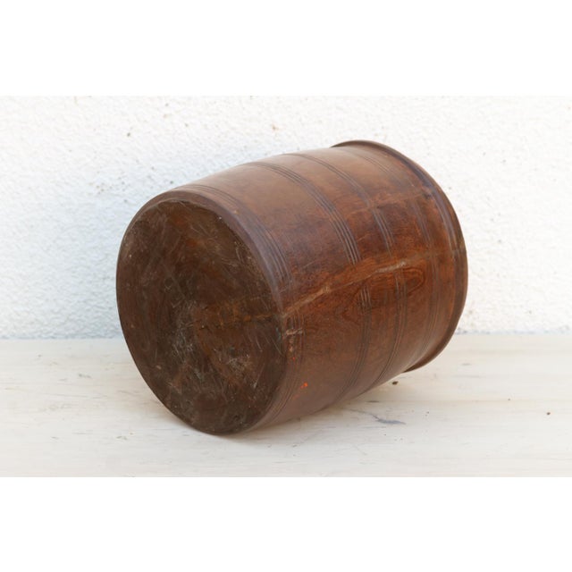 Wood Antique Colonial Turned Grain Bowl For Sale - Image 7 of 9