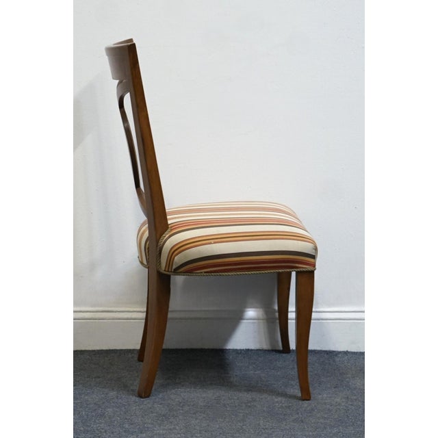 Late 20th Century High End Vintage Solid Cherry Italian Neoclassical Revival Dining Side Chair For Sale - Image 5 of 9