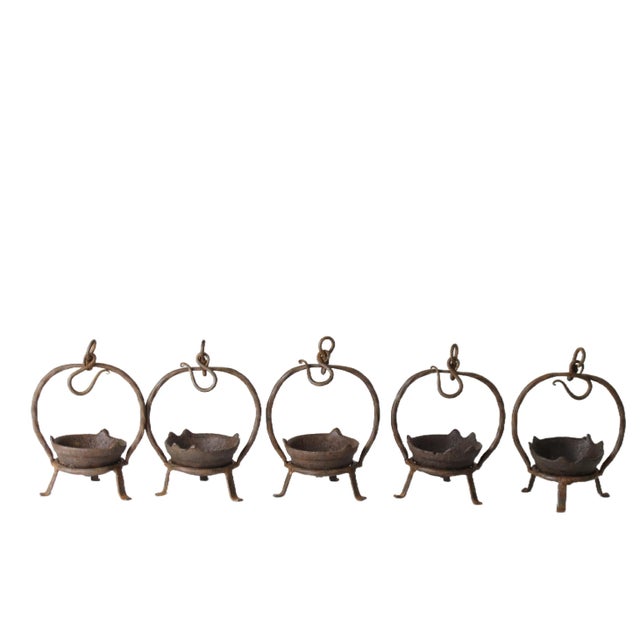 Set of 5 Vintage Oil Burner or Candle Holder For Sale - Image 4 of 9