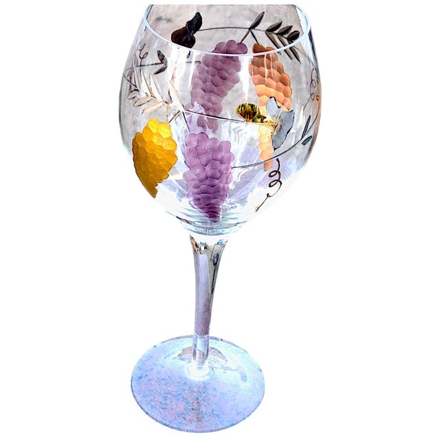 Mirage by Monarch Handblown Etched Crystal Wine Glass 9.5" Inch - Set of 6 For Sale - Image 10 of 11