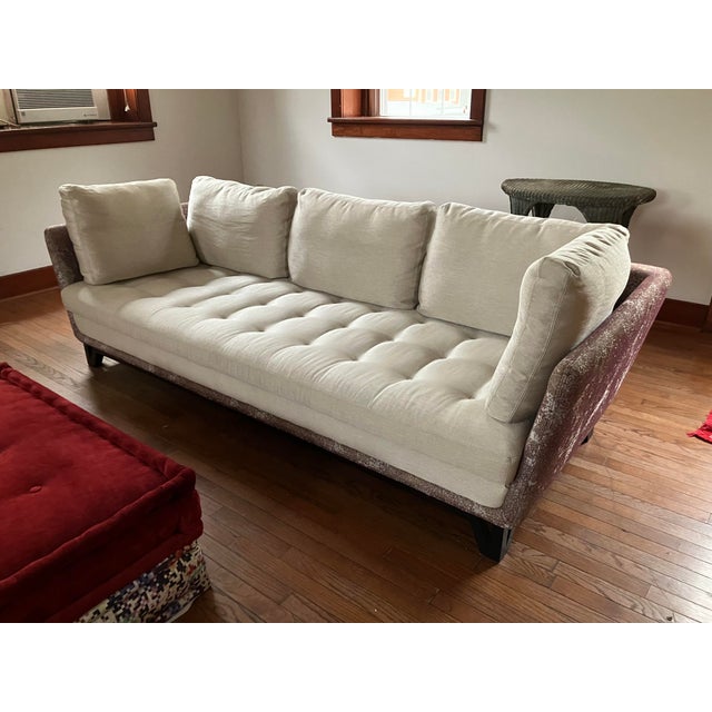 Cream Roche Bobois Large 3 Seater Pagoda Style Sofa For Sale - Image 8 of 14