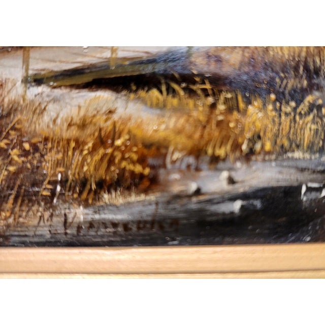 Marinus Cornelis Vermeulen -19th Century Romantic Dutch Winter Landscape-Oil Painting For Sale In Los Angeles - Image 6 of 9