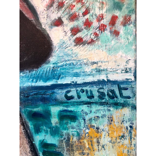 Roger Crusat, Large French Expressionist Oil Painting, Girl, Poupèe, the Doll, Ecole de Paris For Sale - Image 4 of 11