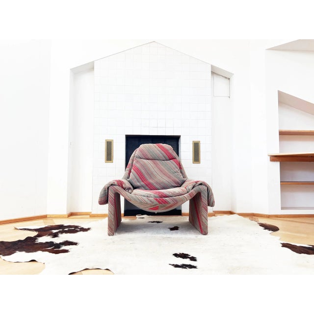 Mid-Century Modern Saporiti Italia Vittorio Introini P60 Lounge Chair + P61 Ottoman by Proposals, Italy 1970 For Sale - Image 3 of 12