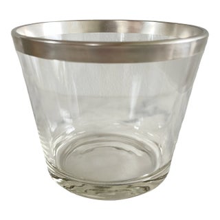 Dorothy Thorpe Mid-Century 1960s Silver-Rimmed Barware Ice Bucket For Sale