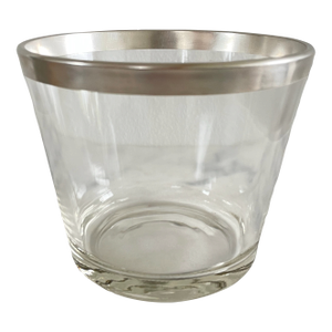 Dorothy Thorpe Mid-Century 1960s Silver-Rimmed Barware Ice Bucket