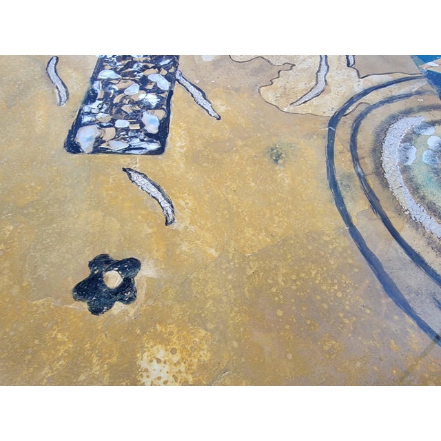 Circular Side, Game or Dining Table With Abstract & Mosaic Tile Decoration For Sale In San Francisco - Image 6 of 15