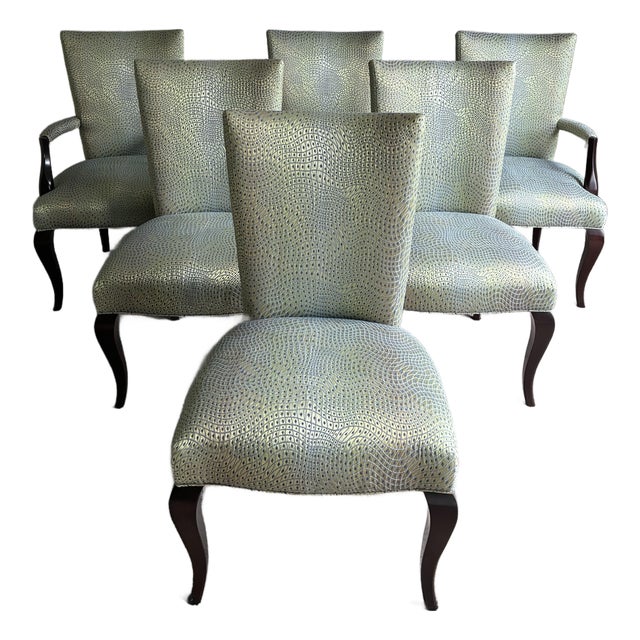 Late 20th Century Set of 6 Baker Furniture Barbara Barry Collection Dining Chairs For Sale