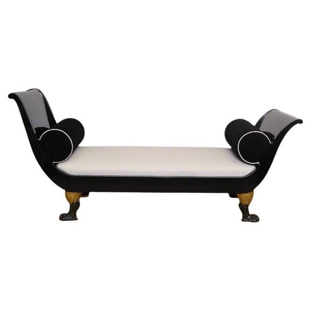 Ebonized Empire Recamiere , Austria Ca. 1800's For Sale - Image 17 of 18