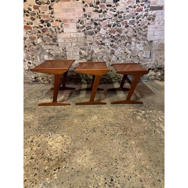 Vintage Danish Teak Nesting Tables by Mogens Kold, 1960, Set of 3 For Sale - Image 16 of 18