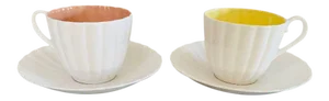 Vintage Susie Copper Bone China Made in England Teacups & Saucers S/2
