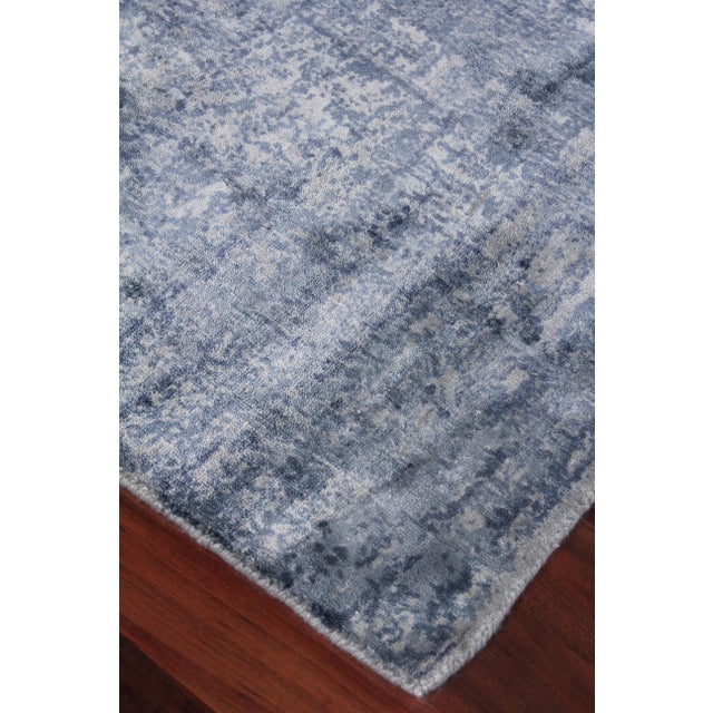 Luton Hand loom Bamboo/Silk Blue/Ivory/Gray Rug8'x10'" Chairish