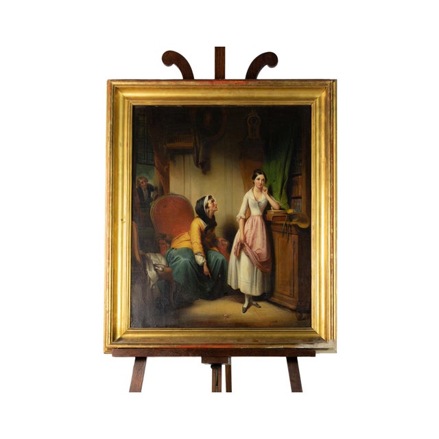 Paul-Émile Destouches, The Scolded Girl, 19th Century, Oil on Canvas, Framed For Sale - Image 4 of 9