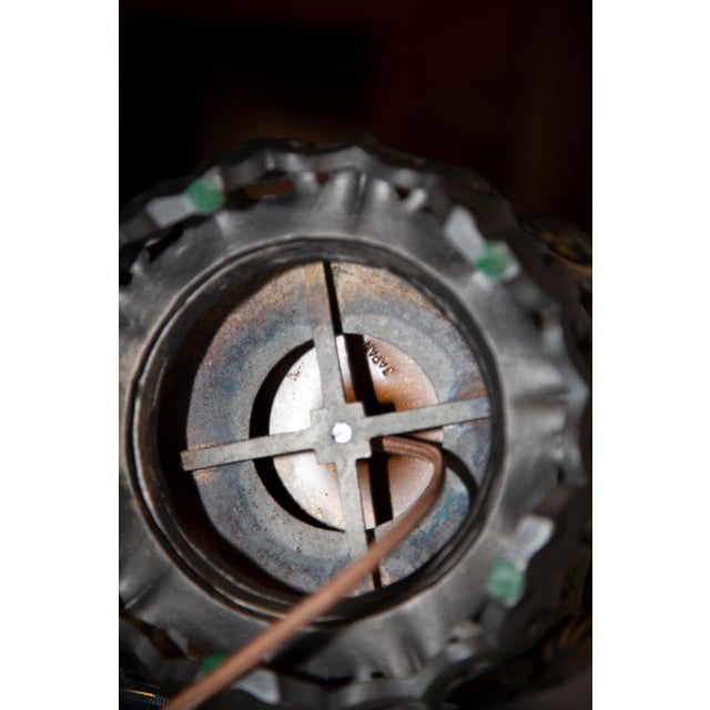 Metal Late 19th/Early 20th Century Asian Champleve Bonze Table Lamp For Sale - Image 7 of 8