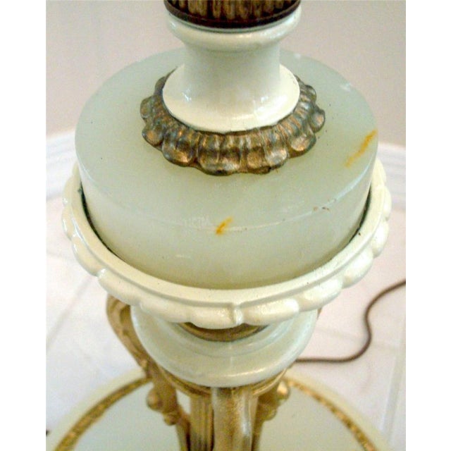 1930's Leaded Glass and Alabaster Floor Lamp | Chairish